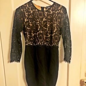 Lulus 3/4 sleeve black bodycon dress